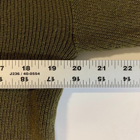 Mango‎ MNG Women's Back Slit Knit Pullover Sweater Dark Green Size S - Picture 10 of 11